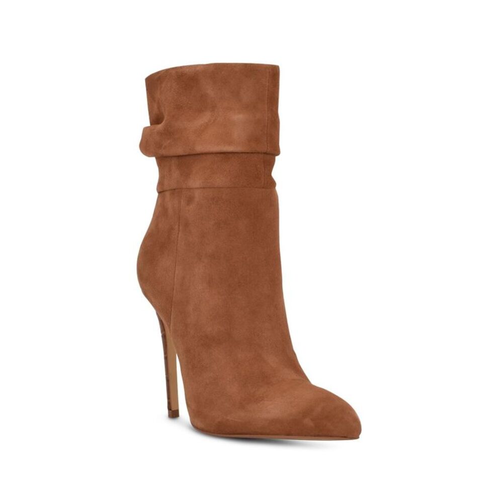 MARC FISHER LTD Womens Brown Croc Heel Rayya Stiletto Leather Slouch Boot 9 M